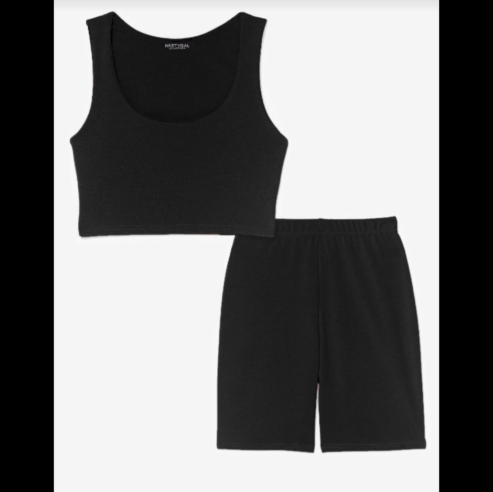 Crop top and biker shorts Co ord set